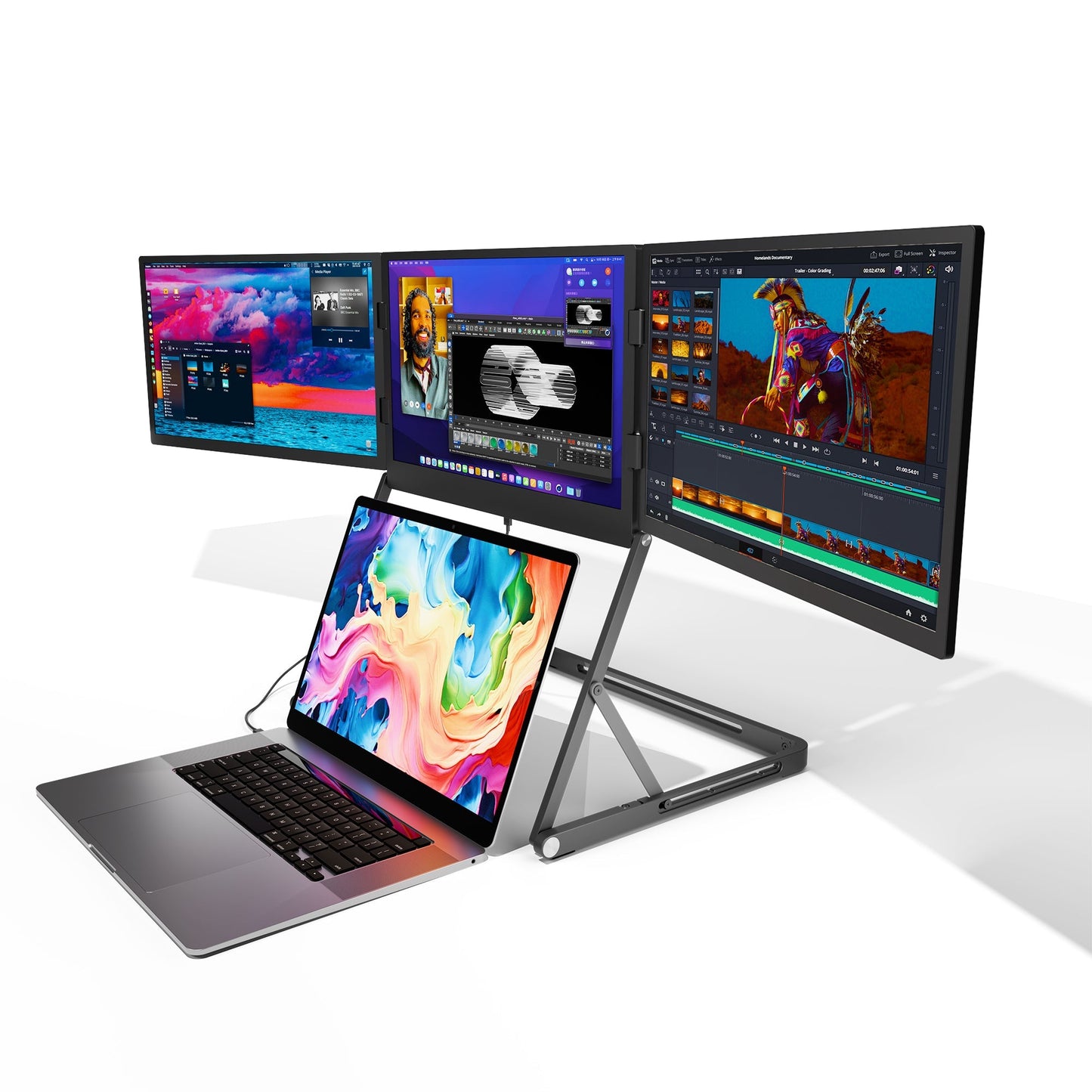 Everline™ Horizon: Portable Triple-Screen Monitor (15.5" Full HD)